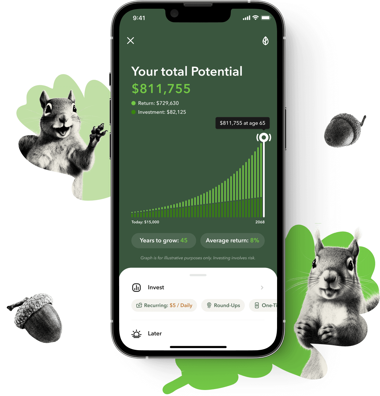Images of the Acorns Application